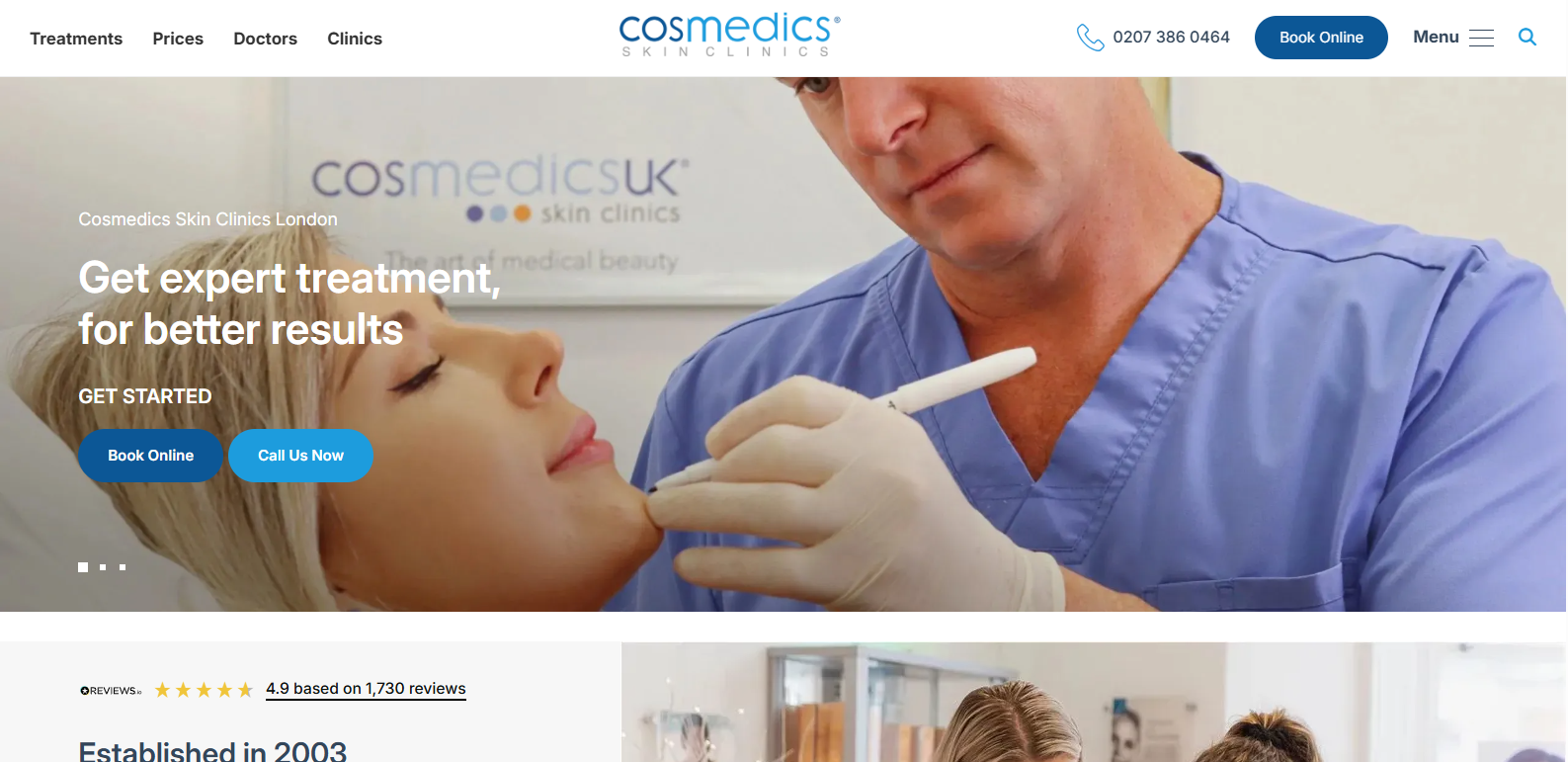 Cosmedics - WordPress Skin Clinic Website