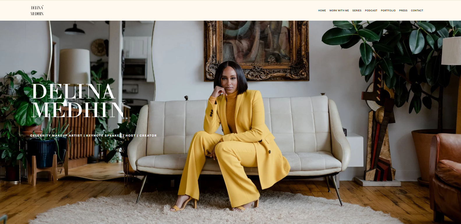 Delina Medhin - Squarespace Celebrity Makeup Artist Website