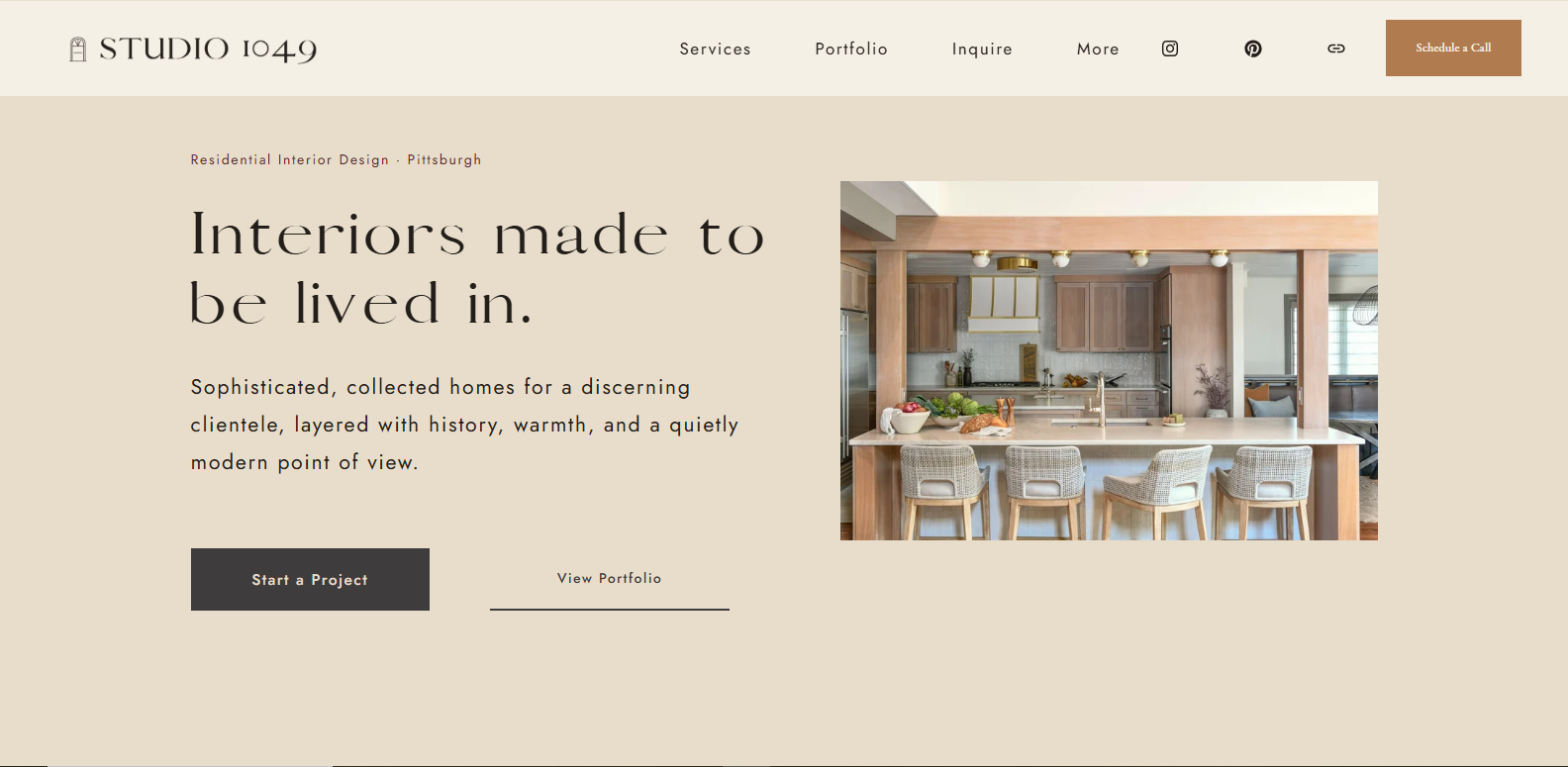 Studio 1049 - Squarespace Interior Design Website