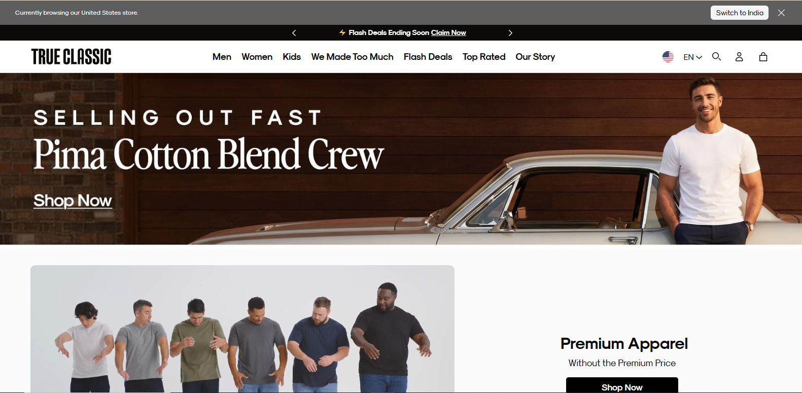 True Classic - Shopify Mens Apparel Store