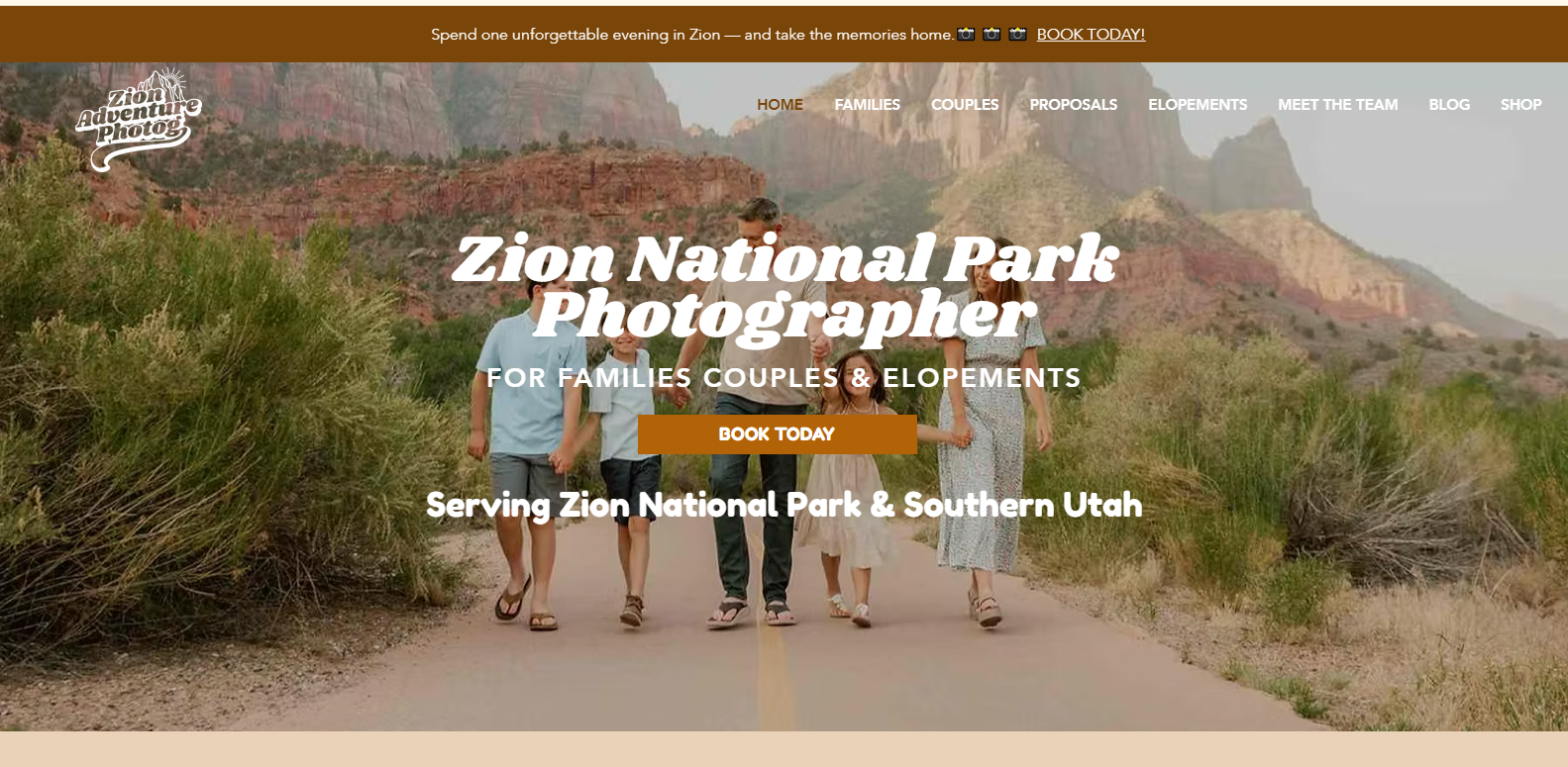 Zion Adventure Photog - Wix Photography Website